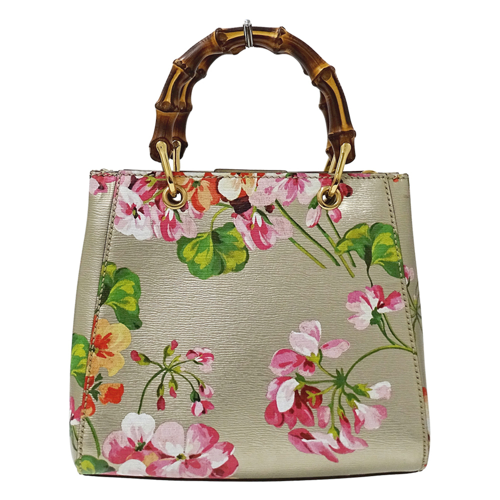 GUCCI Authentic Gold Leather Bamboo Shoulder Bag - Picture 2 of 14
